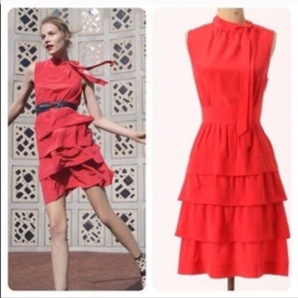 Girls from Savoy Red Ruffle Dress // Anthropologie